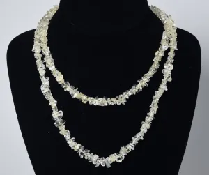 Single Strand Quartz Chip Bead Necklace - 36 inches