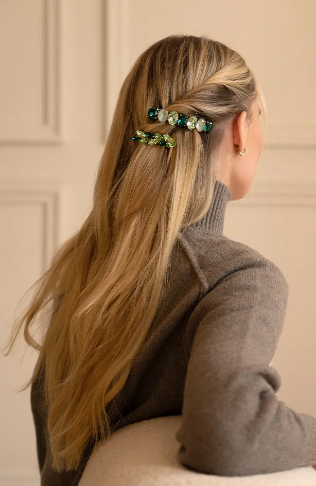 Small Ivy Crystal Barrette