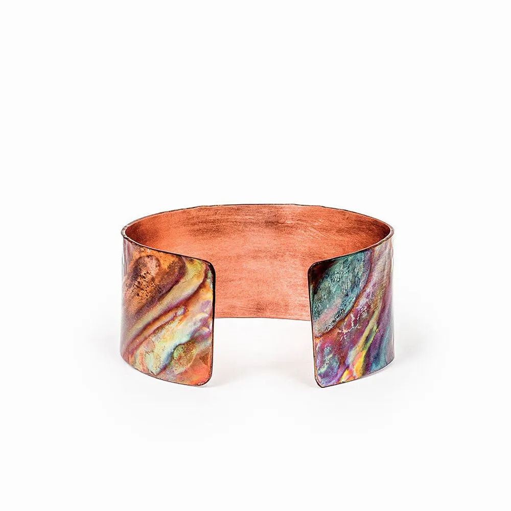 Small Rainbow Copper Cuff Bracelet