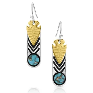 Southwest Nights Arrowhead Turquoise Earrings