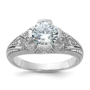 Sterling Silver CZ Antique Inspired Ring