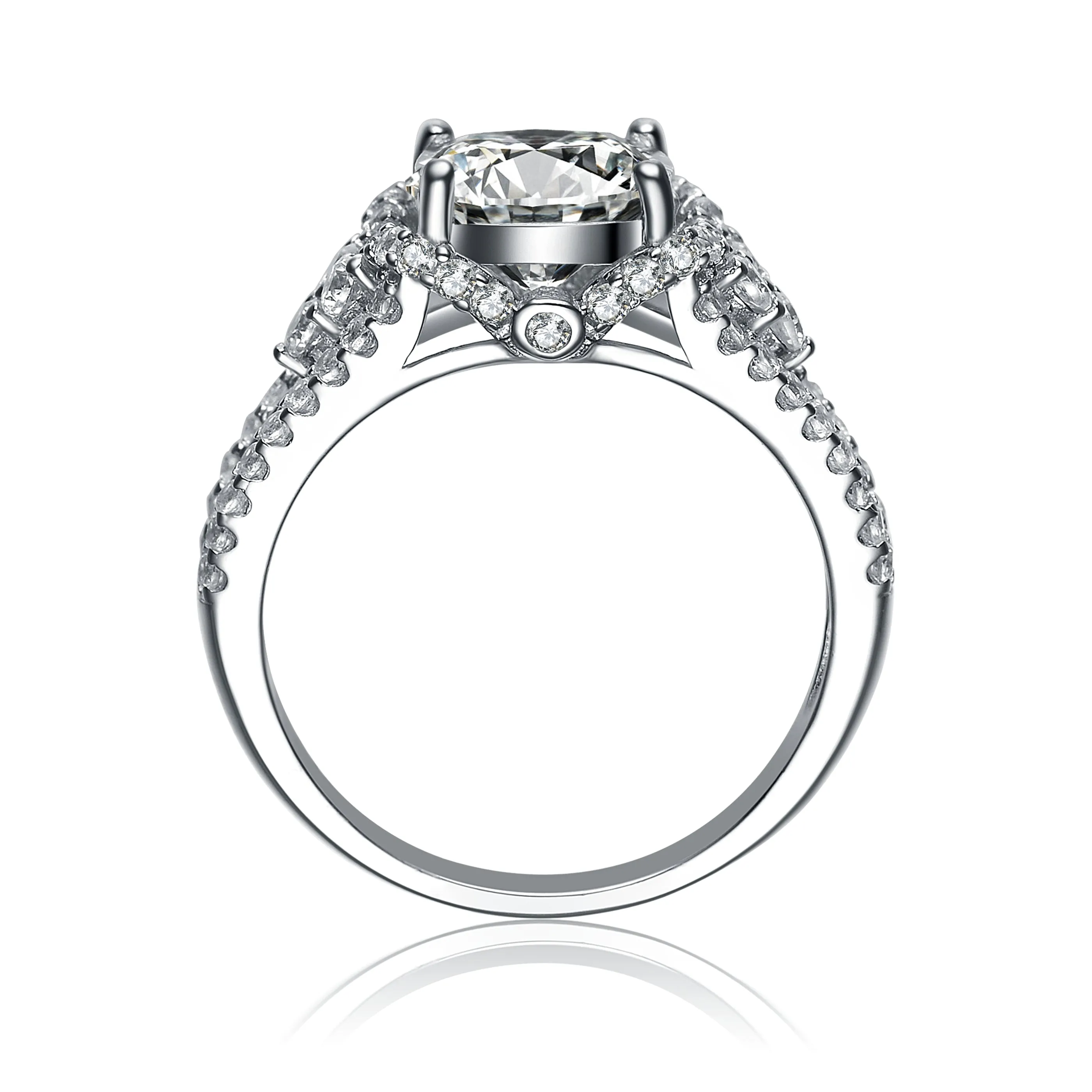 Sterling Silver Large Cubic Zirconia Solitaire Ring