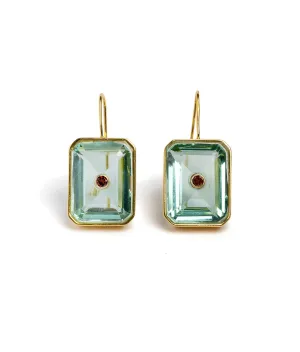 Tile Earrings in Aqua