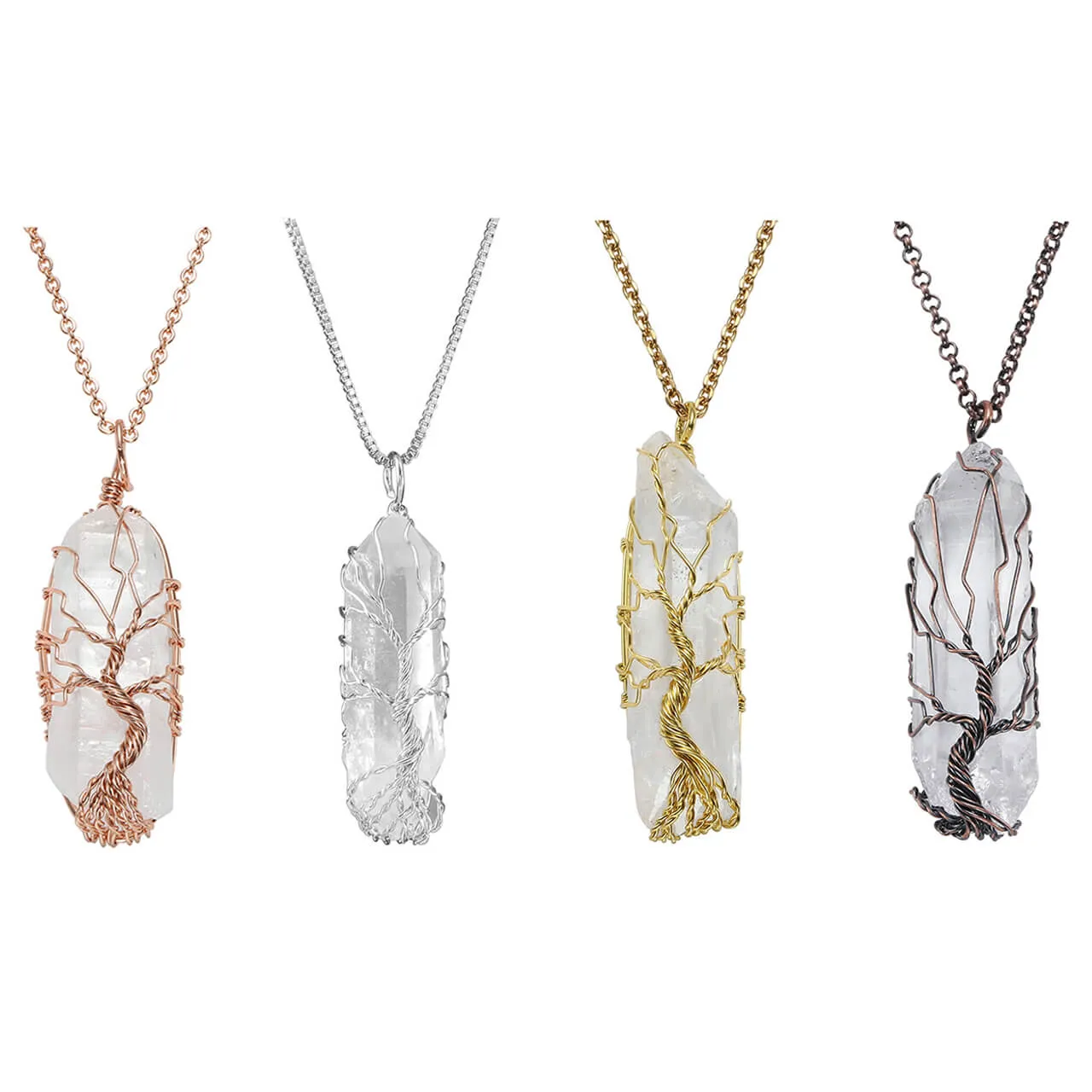 Tree of Life Crystal Pendant Necklace | Jovivi