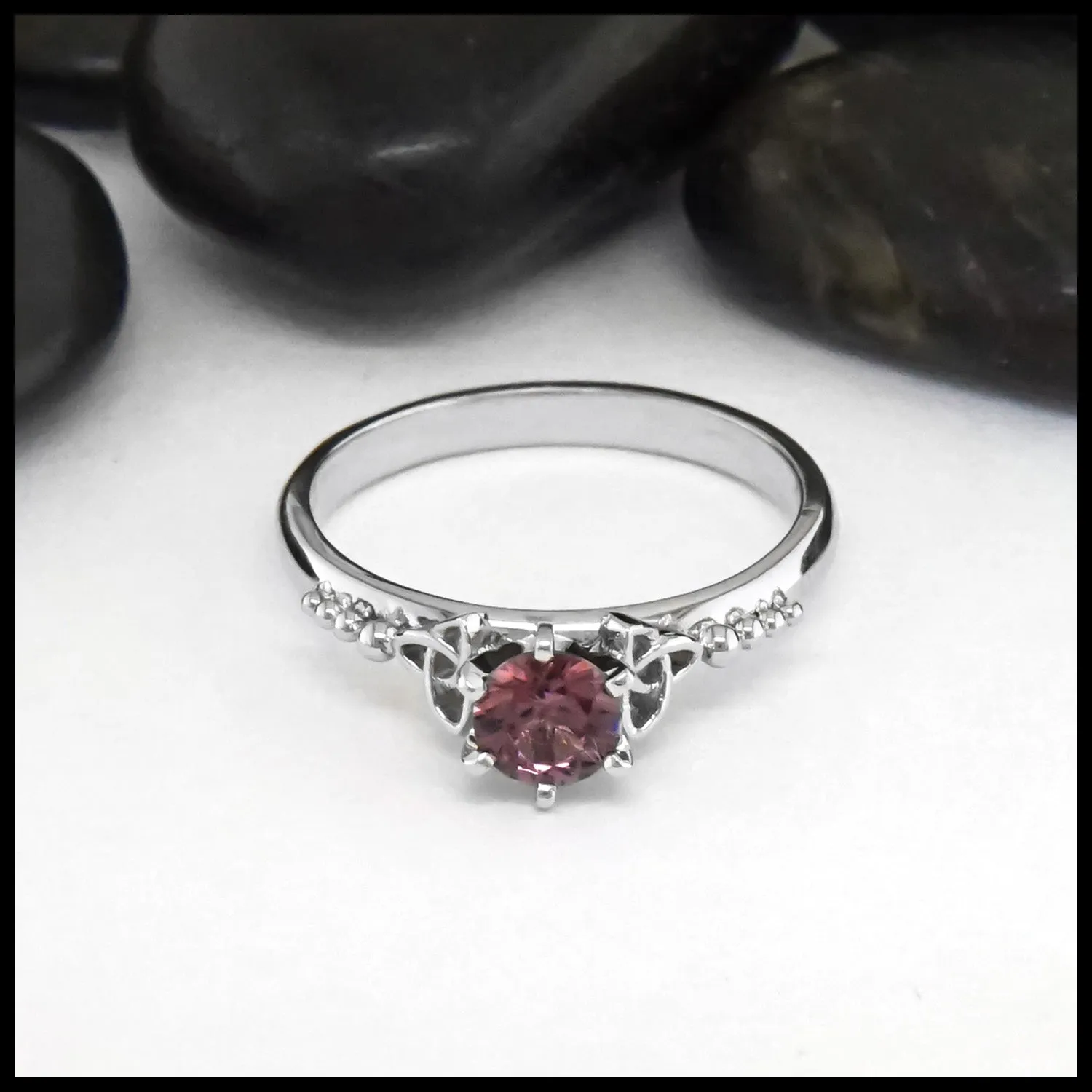 Trinity Knot Pink Spinel Ring