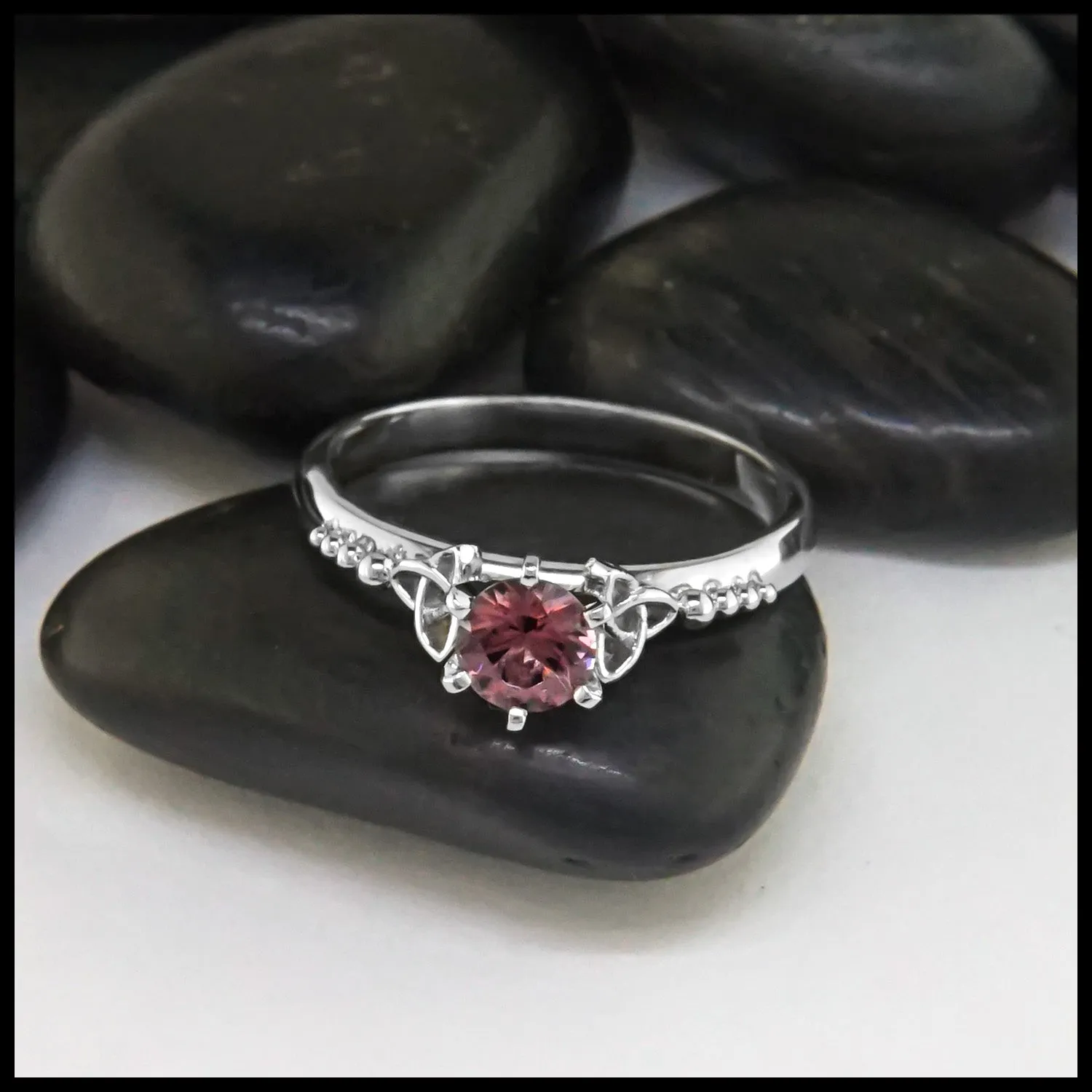 Trinity Knot Pink Spinel Ring