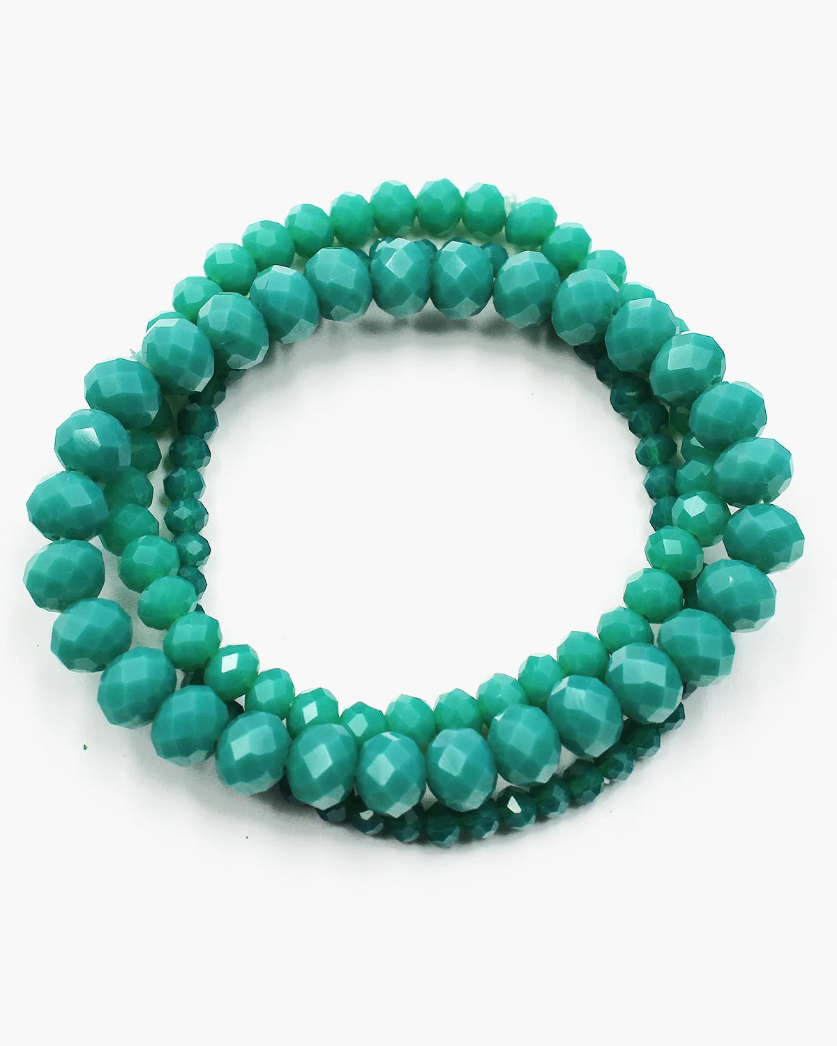 Triple Layered Faceted Stretch Bracelet