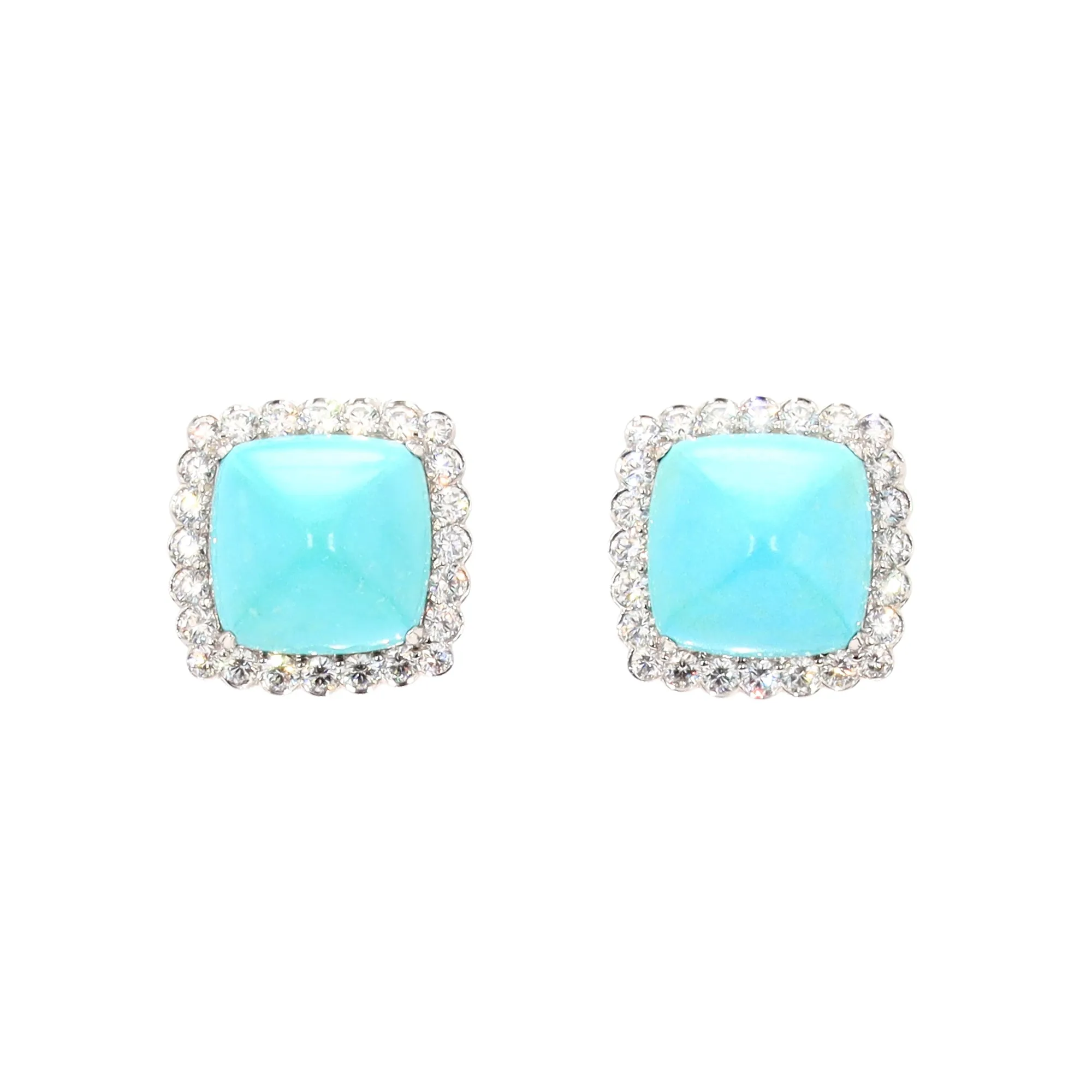 Turquoise and Diamond Earrings