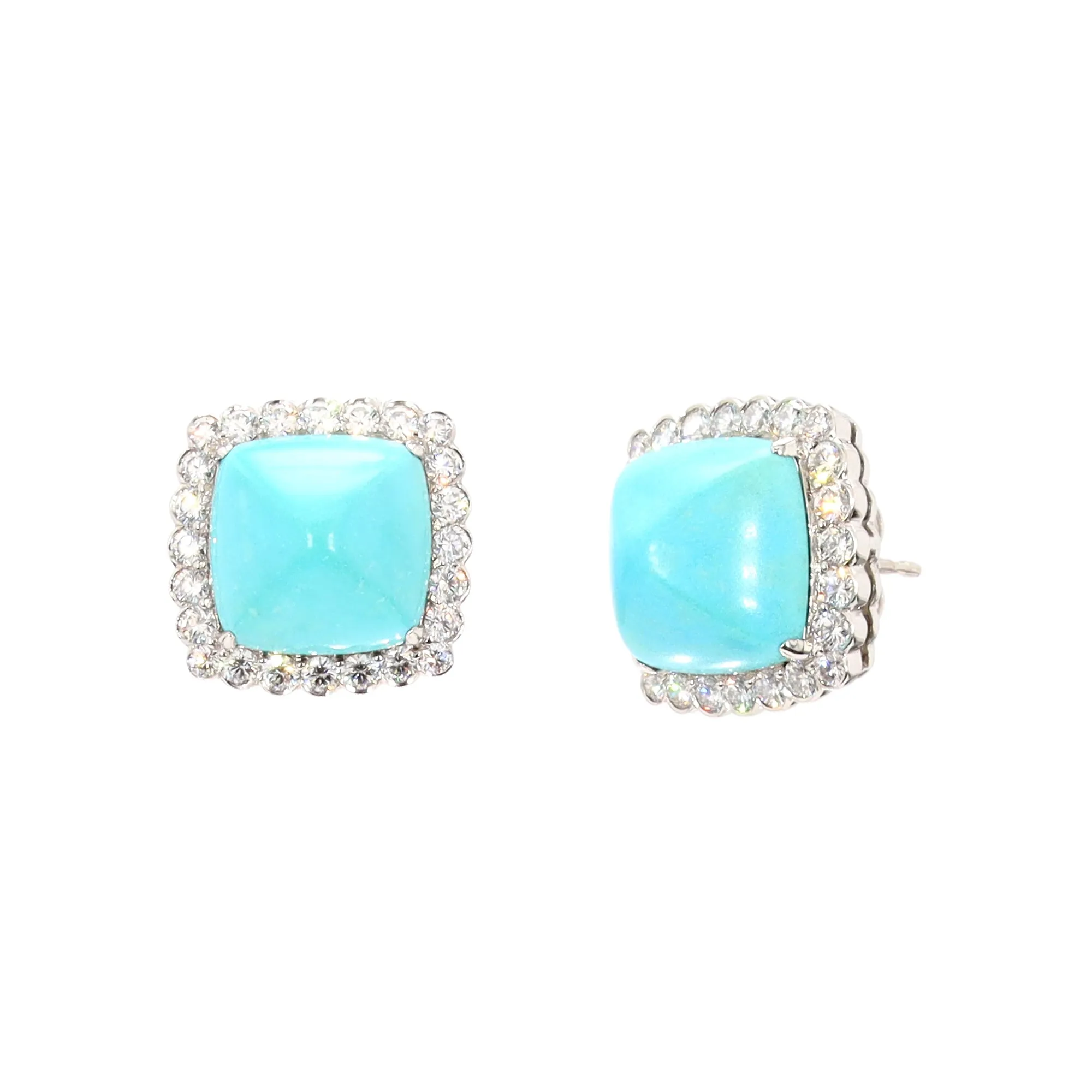 Turquoise and Diamond Earrings