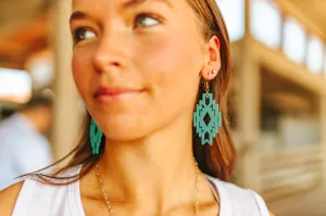 Turquoise Aztec Cut Out Earrings