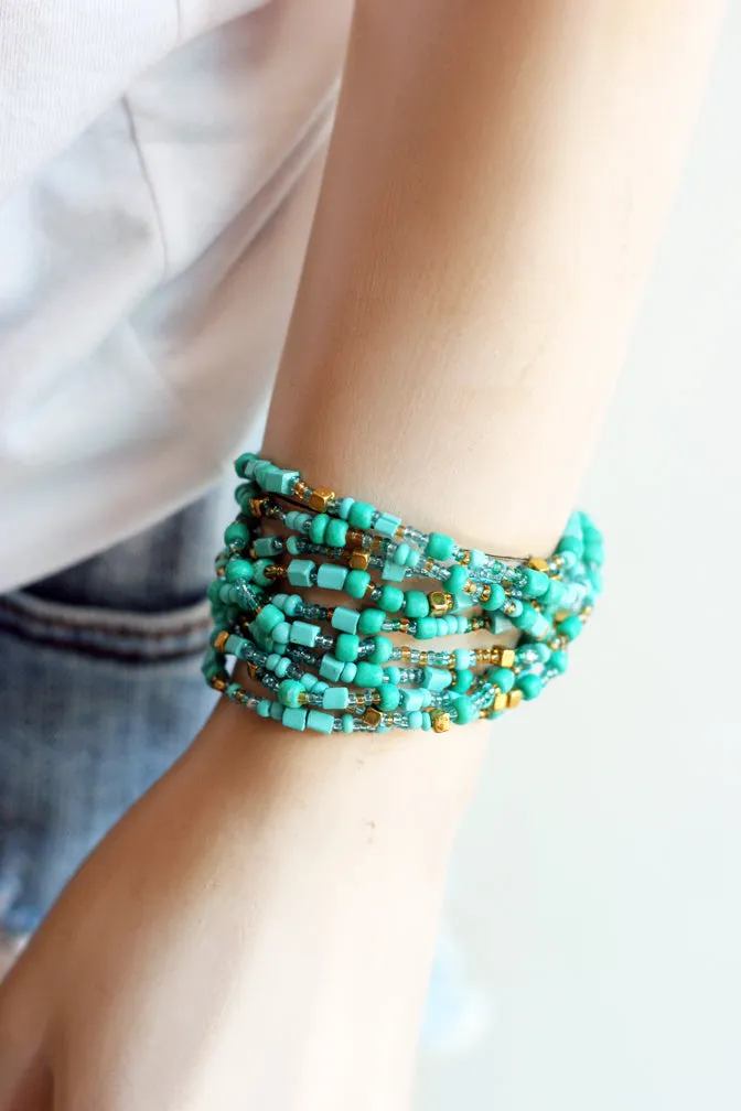 Turquoise color Beaded Necklace