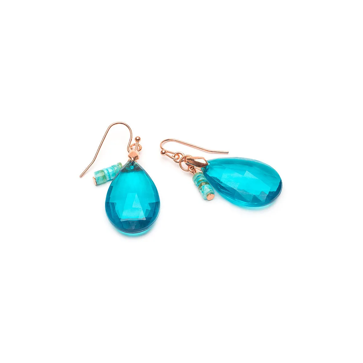 Turquoise Drop Rose Gold Earrings