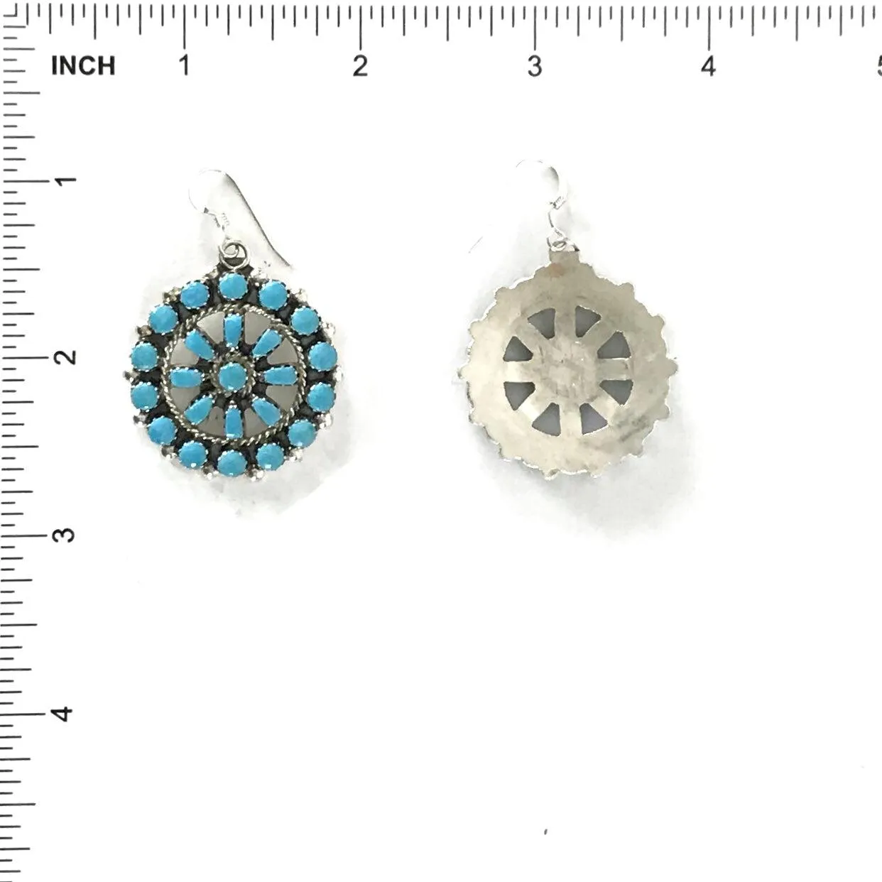 Turquoise Petit Point Cluster Dangle Earrings