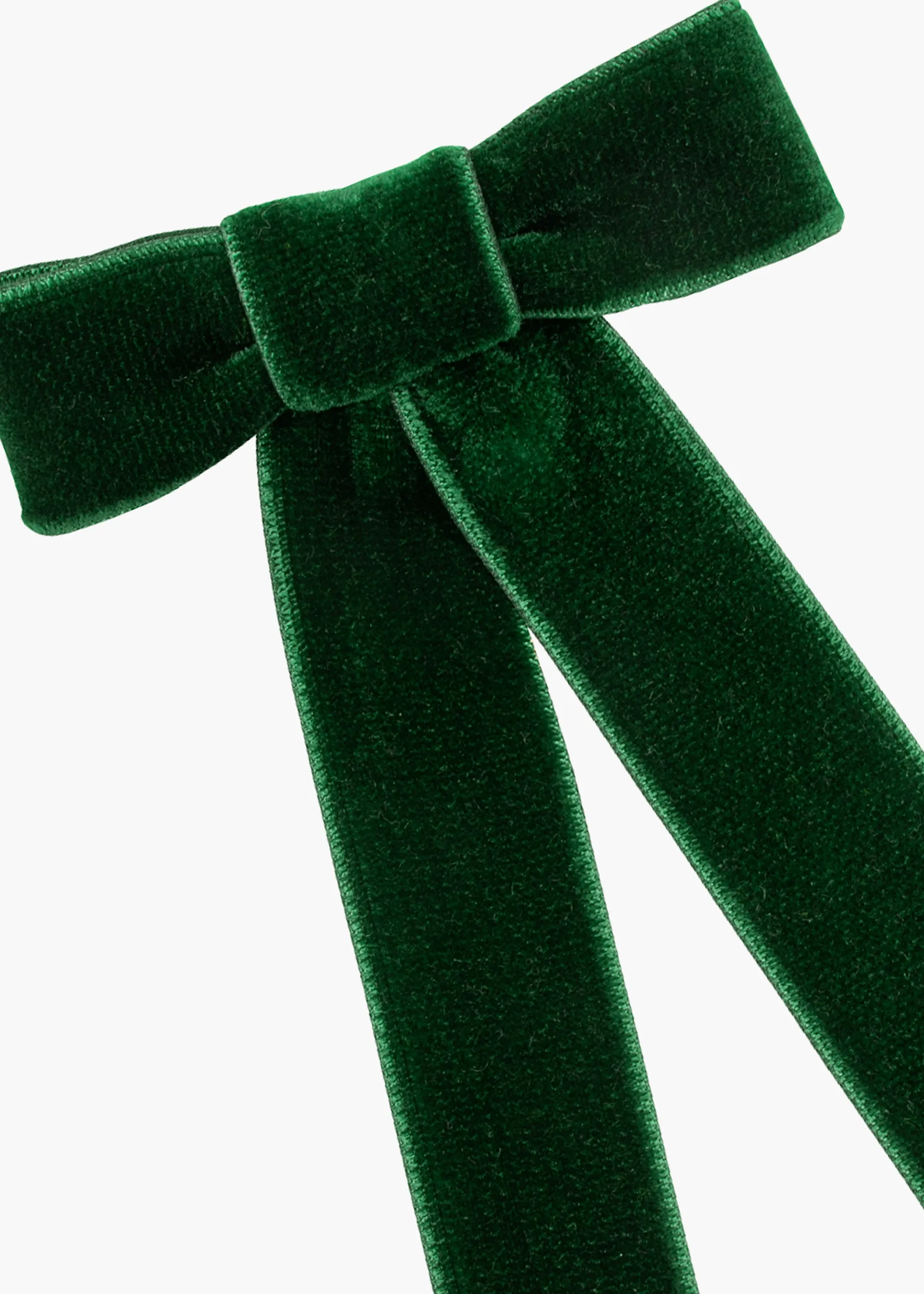 Velvet Bow Barrette -- Emerald