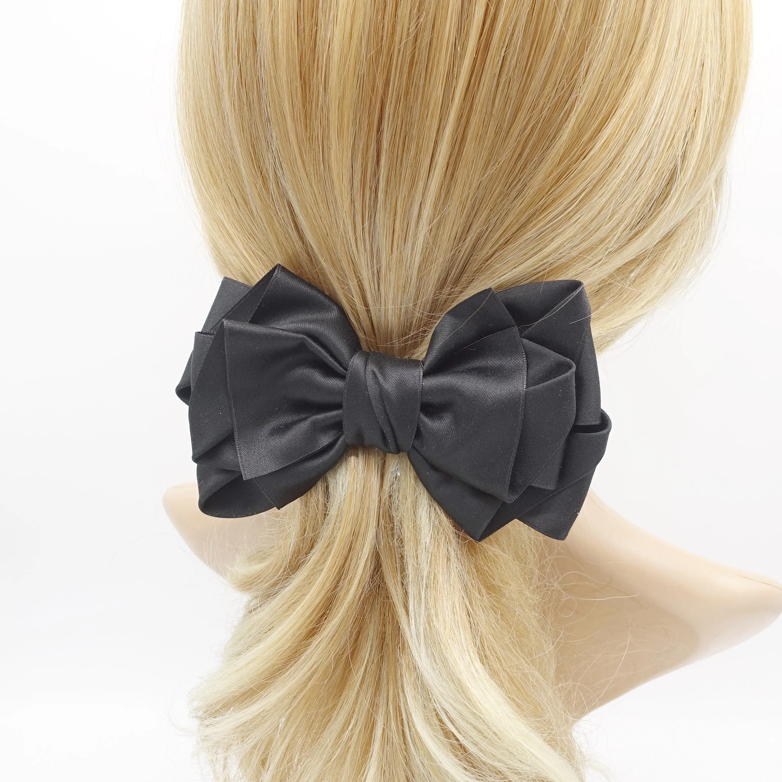 VeryShine folded and layered hair bow normal size hair accessory for women