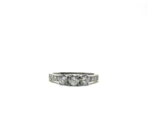 White Gold 3 Inline Diamond Ring