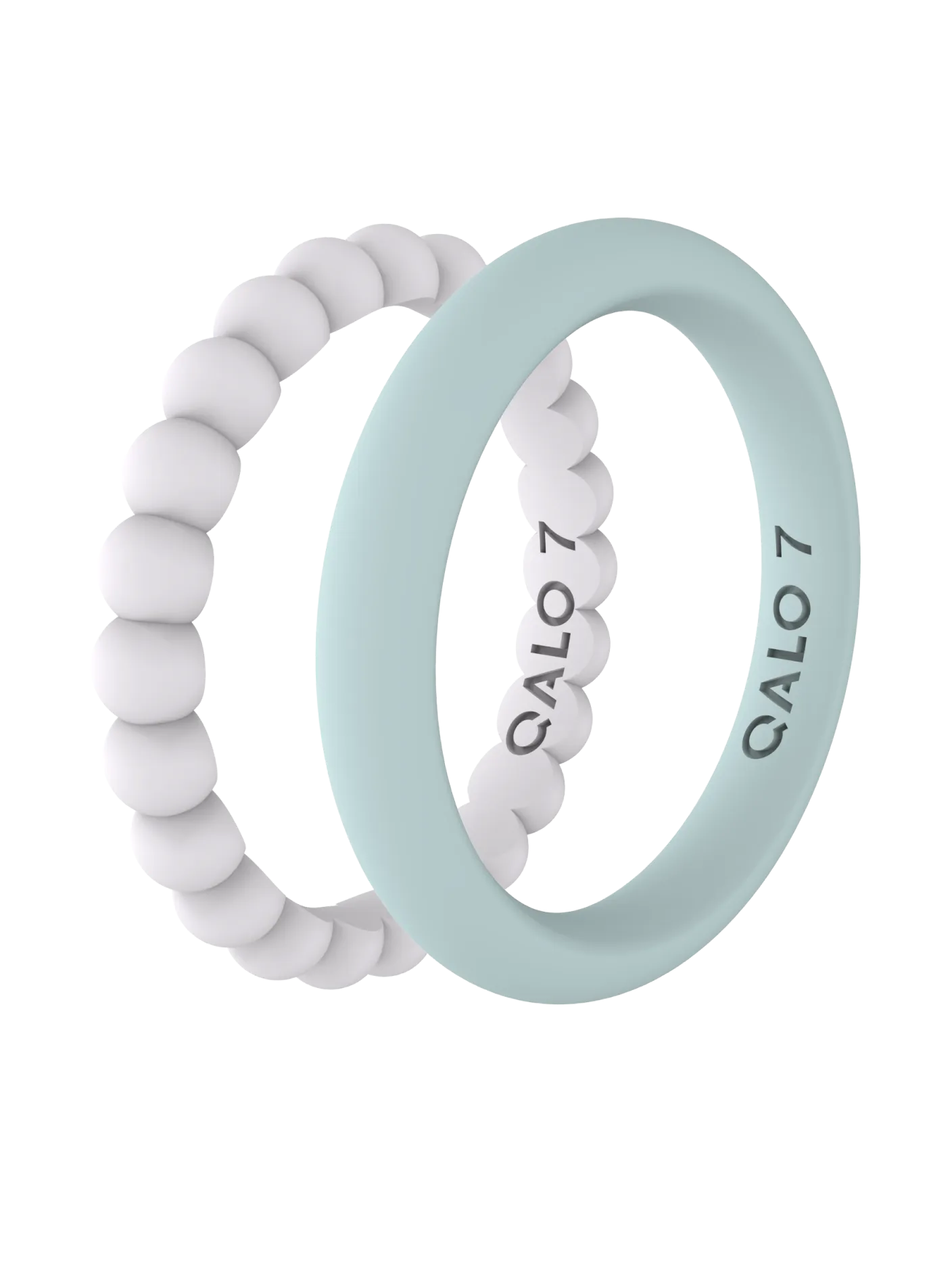 Women's Bead & Classic White & Teal Double Stack