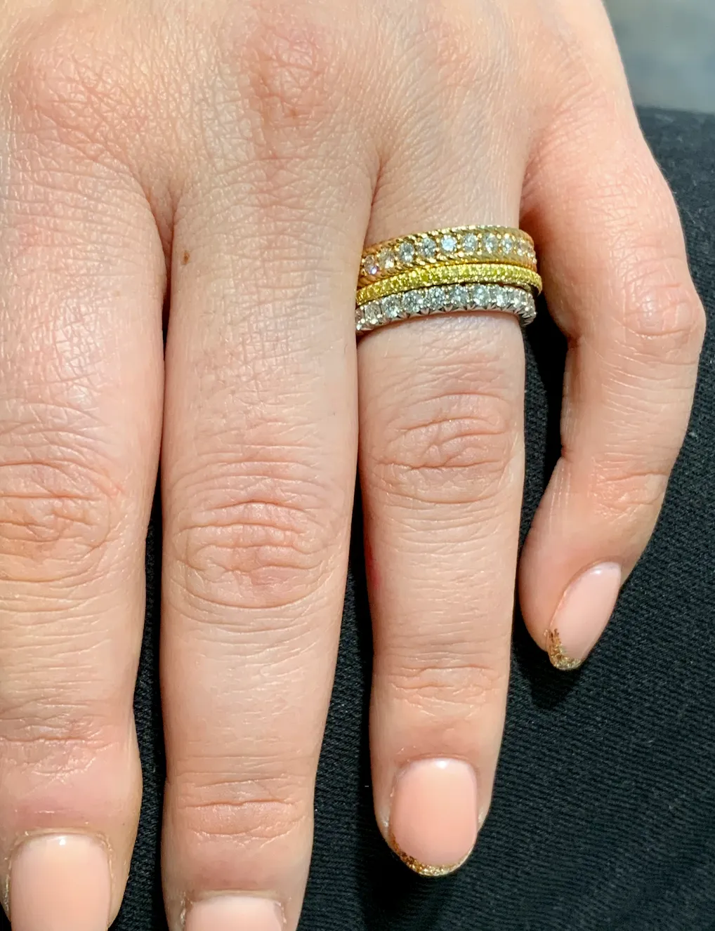 Yellow Diamond Stacking Band Ring